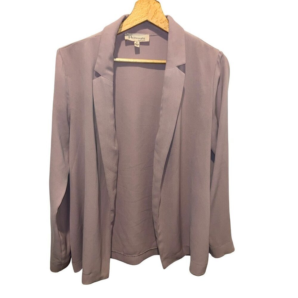 Anthropologie Philosophy Womens Open Blazer Size 2 dust Pink